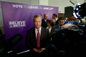 Nigel Farage fortsætter med at understrege, at lige meget hvad resultatet bliver, så vil han ikke stoppe sin kamp for, at Storbritannien forlader EU. Foto: AP/Alastair Grant
