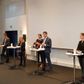 Pressebriefingen om coronavirus blev afholdt i Eigtveds Pakhus i København. Fra mandag den 9. marts vil flere myndigheder dagligt give en status på situationen i Danmark. Foto: Keld Navntoft/Scanpix 2020