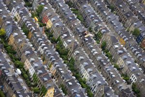 Kartoffelrækkerne boligmarked, villakvarter, ejendomspriser, grundskyld, boliglån, lejeboliger, boliger, huse Luftfoto Parcelhuse og lejlighedsbyggeri Foto: Thomas Sjørup/Ritzau Scanpix