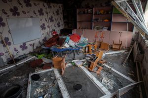 En børnehave i Kramstorsk ligger i ruiner efter et russisk missilangreb. Foto: Reuters/Oleksandr Ratushniak  