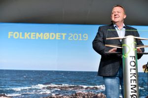 Lars Løkke Rasmussen, Venstres formand taler under den officielle åbning af Folkemødet. Foto: Mads Claus Rasmussen/Ritzau Scanpix