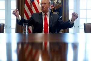 Den amerikianske præsident Donald Trump i det hvide hus. Foto: Jim Young/Reuters