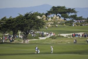 Pebble Beach Golf Links på Monterey-halvøen i Californien, USA, ligger næsten klos op ad Cypress Point Club. Begge regnes for nogle af verdens bedste golfbaner. Arkivfoto: Eric Risberg/AP
