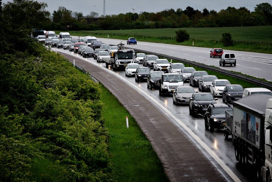 Biler i kø på Holbæk-motorvejen. Foto: Martin Lehmann