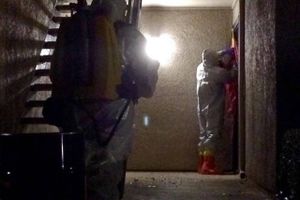 Amber Vinsons lejlighed i Dallas blev isoleret og tapet til, da sygeplejersken blev testet positiv for ebola. Foto: Sana Syed/PIO, City of Dallas/AP.