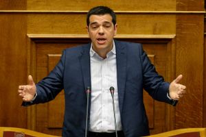 Prime minister Alexis Tsipras in the Greek parliament.
