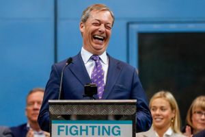 Nigel Farage in Coventry, England, on April 12. 2019. Foto: Bloomberg photo by Darren Staples.