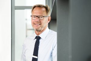 Ordførende direktør Anders Dam på Jyske Banks hovedkontor i Silkeborg. Foto: Mikkel Berg Pedersen.