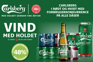 Carlsberg vil med annoncer som disse satse stort på Euro20 som blandt andet spilles i Parken til sommer. Bryggeriet er sponsor for fodboldlandsholdet, men for første gang i 32 år ikke for selve EM-turneringen. 