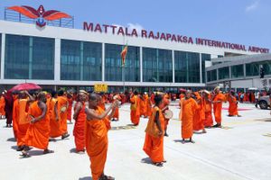 Åbning af ny lufthavn i Sri Lanka, 2013. Foto: AP