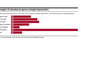 Corona-nedlukningen har givet danskerne smag på at arbejde hjemmefra. Hver tredje beskæftigede drømmer om flere hjemmearbejdsdage end før nedlukningen.