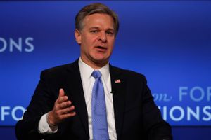 FBI's direktør Christopher Wray talte i sidste uge i en tale i Council on Foreign Relations i Washington om FBI's rolle for at beskytte USA mod globale trusler. Foto: Alex Wong/AFP  
