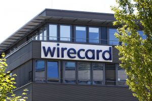 The Wirecard logo sits on the company's headquarters during a police and prosecutors raid in Munich, Germany, on Wednesday, July 1, 2020. Foto: Bloomberg/Michaela Handrek-Rehle
