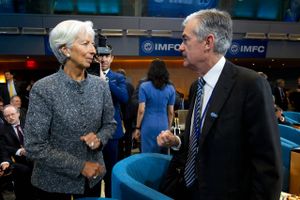 Christine Lagarde, formand for ECB og Jerome Powell, direktør Federal Reserve. Foto: AP/Jose Luis Magana 