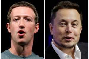 Titanernes kamp: Facebooks Mark Zuckerberg (tv) er optimistisk omkring konsekvenserne ved avanceret AI. Space X og Teslas grundlægger, Elon Musk (th) er dybt skeptisk. Foto: AP Photo/Manu Fernandez, Stephan Savoia