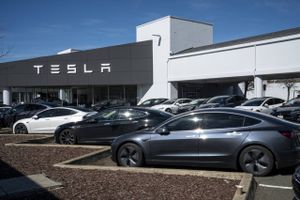 Vehicles for sale at a Tesla store in Vallejo, California, on March 2, 2023. Bloomberg photo by David Paul Morris