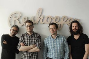 De fire stiftere af Reshopper: Anders Dahl Pape, Anders Munk, Jonas Funk Johannessen og Nicolai Danmark Johannesen. Foto: Reshopper 