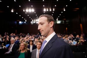 Mark Zuckerberg under høringen i det amerikanske senats retsudvalg tirsdag. Foto: AP/Alex Brandon