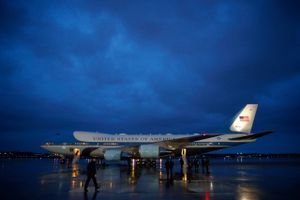 Verdens vel nok mest berømte frynsegode. Mange tror, at Boeing 747-flyet hedder Air Force One, men det er ikke korrekt. Det kaldesignal anvendes af det fly fra USA's luftvåben, der har den amerikanske præsident ombord. Foto: AP/Patrick Semansky