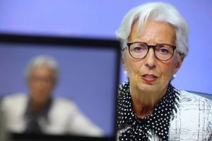 Christine Lagarde, president of the European Central Bank, speaks during a live stream video of the central bank's virtual rate decision news conference in Frankfurt, Germany, on Oct. 29, 2020. Foto: Bloomberg/Chris Ratcliffe
