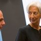 »Hvis vi ikke kan se beløbet være os i hænde den 1. juli, anser vi vores tilgodehavender for nødlidende og Grækenland som værende teknisk set statsbankerot,« fastslog IMF-chefen Christine Lagarde (t.h.) umiddelbart før hun torsdag eftermiddag mødte Grækenlands finansminister Yanis Varoufakis (t.v.).