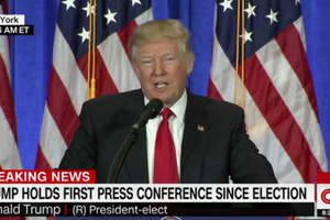 Donald Trumps første pressekonference siden præsidentvalget. Foto: Screendump fra CNN.com