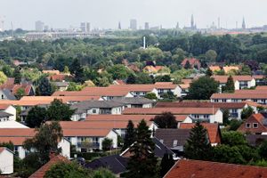 Villakvarter i Brønshøj. Utterslev Mose. Dronefoto, ejendomspriser, grundskyld, boliglån, lejeboliger, boliger, huse, vinter, sne. Utterslev Mose., boligmarked, luftfoto Foto: Jens Dresling/Ritzau Scanpix