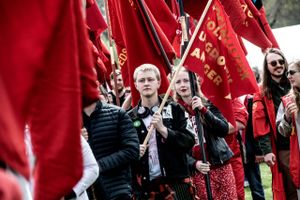 1. maj markering af Arbejdernes Internationale Kampdag i Fælledparken i København i 2022. Foto: Linda Johansen