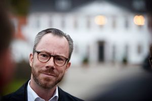 Venstres formand, Jakob Ellemann-Jensen, til regeringsforhandlinger på Marienborg. Foto: Jens Dresling