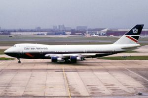 Den sidste jumbo jet er tirsdag rullet af samlebåndet hos Boeing. Her en 747'er fra British Airways.