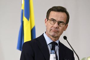 Sveriges statsminister Ulf Kristersson. Foto: Vesa Moilanen/Lehtikuva/AFP/Finland OUT  