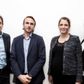 Preben Damgaard (tV.), Stian Olesen, Mette Lykke og Birgit Aaby vil ved fælles kraft - og kapital - forsøge at udrulle Too Good To Go i hele verden. Foto: Rune Aarestrup Pedersen