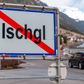 The town sign of Ischgl is seen on March 13, 2020, in Ischgl in Tyrol, Austria, as the winter season ends earlier this year due to the coronavirus epidemic. - Austria tightened its coronavirus response by announcing the closure of non-essential retail businesses, suspending flights to France, Spain and Switzerland and locking down two western communities in Tyrol particularly affected by the coronavirus, the Paznaun valley with tourism hotspots such as Ischgl and Galtuer as well as Saint Anton am Arlberg. (Photo by JAKOB GRUBER / APA / AFP) / Austria OUT