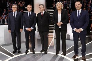 Det franske præsidentvalg har aldrig nogensinde været så uforudsigeligt som i år. Første valgrunde finder sted den 23. april. Her går to kandidater videre til anden og afgørende runde den 7. maj. Foto: Patrick Kovarik/AP
