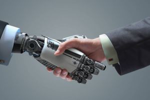 Finansindustrien ser store perspektiver ved at "ansætte" robotter i stedet for mennesker. Foto: AP