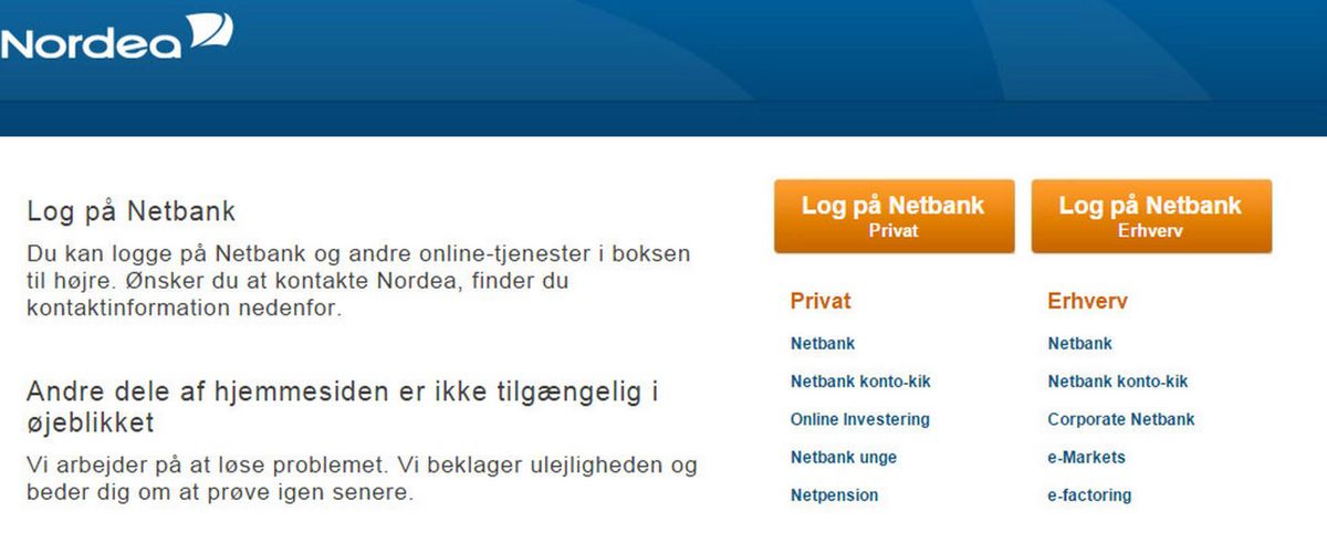 it-nedbrud i Nordea