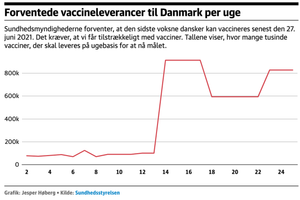 Eksperter vurderer, at det er realistisk at nå ambitionen om at kunne vaccinere den sidste dansker mod coronavirus i juni. Men ikke meget må gå galt undervejs. 