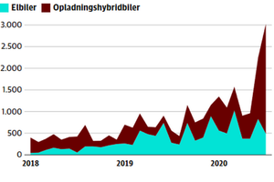 Andelen af solgte biler, der kan køre på ren el, er på et år eksploderet fra tre procent til nu over 16 pct. Det er især én bil, der kan tage æren for den udvikling.