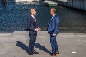 Bestyrelsesformand Tobias Vieth (rødt slips) og direktør Martin Kirkegaard siger nej til at blive et stort full service advokatfirma. De vil være specialister med fire fokusområder, men det kræver nok stadig at være i top-10 for at tiltrække de store erhvervskunder. Foto: Stine Bidstrup