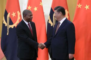 Angolas præsident João Lourenço og Kinas præsident Xi Jinping. Foto: AP/Andy Wong