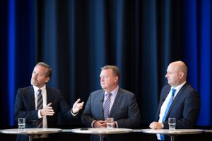 
    Debat med tre topministre på Esbjerg gymnasium, Lars Løkke Rasmussen, Søren Pape Poulsen og Anders Samuelsen. Foto: Benjamin Nørskov 