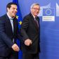 Den græske premierminister Alexis Tsipras sammen med formanden for EU-kommissionen, Jean-Claude Juncker.