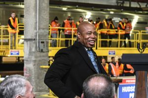 Eric Adams, mayor of New York, during a Hudson Tunnel project event in New York earlier this year. Bloomberg photo by Stephanie Keith