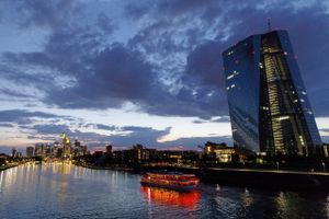 Den Europæiske Centralbanks hovedsæde i Frankfurt. Foto: Bloomberg photo by Alex Kraus.