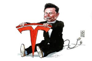 Satire - uge 8: Pludselig faldt kursen på Tesla. Det troede de færreste var muligt, og diskussionen om kvinders tøjvalg på arbejdet har sat ild til net- og papirdiskussionerne. Ugens mest trættende ord var kontrolleret genåbning.
