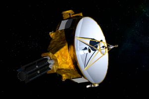 FILE - This illustration provided by NASA shows the New Horizons spacecraft. NASA launched the probe in 2006; it’s about the size of a baby grand piano. Foto: NASA