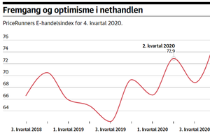 Finans fakta: De danske nethandelsbutikker forventer en mindre vækst i 2021 end i coronaåret. Til gengæld er optimismen om fremtiden stor i den del af detailhandlen.