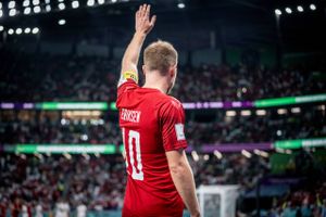Christian Eriksen under Danmarks første gruppekamp til VM i Qatar