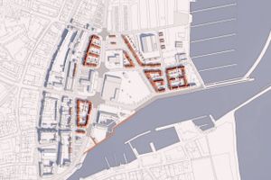 Nordre Havnekaj skal udvikles med nye boliger. Illustration: Kerteminde Kommune
