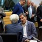 Den græske finansminister Euclid Tsakalotos i samtale med direktøren for Den Internationale Valutafond, Christine Lagarde.